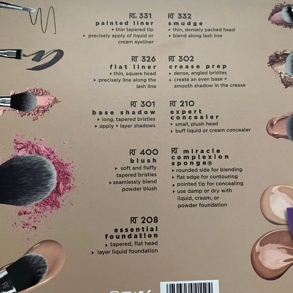 Real Techniques Disco Glam Brush Set Makeup Brushes Make Up Face Skin MUA NEW